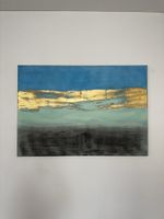 Gemälde mit Goldfolie, abstrakt