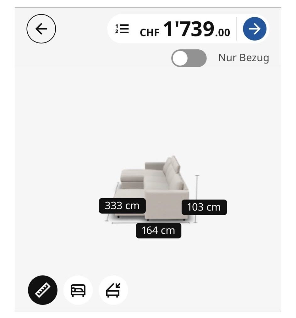 Ikea Sofas: VIMLE SOFA  hellgrau 333x164cm guter Zustand – Gebraucht aus Brüttisellen von nat_5622 2