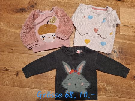 3er Set Baby Pullover Gr. 68, Herbst/Winter, Top Zustand!
