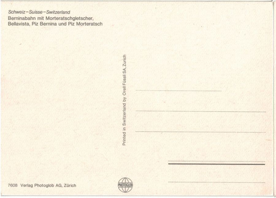 Cartoline postali: Berninabahn beim Morteratschgletscher – Usato da Frauenfeld venduto da POML 1