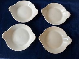 4 Grarin-Pfännchen, Vintage, Weiss, Top!
