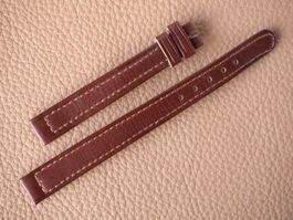 vintage Uhrenlederband 10mm NOS braun Naht silb Schliesse 10
