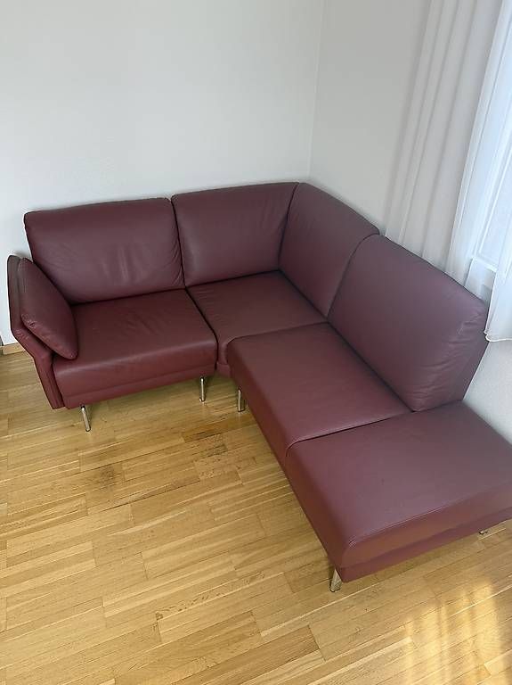 Divani: Letzte Gelegenheit! Ecksofa dunkel Rot, Leder – Usato da Tägerwilen venduto da cici123 2