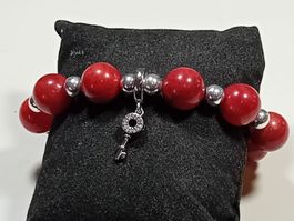 armband mit rotachat und sterling silber 925