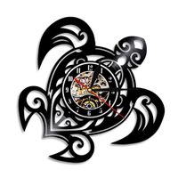 Schallplatten Wanduhr Sea Turtle Meer Tiere Vinyl Record LED