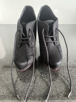 Schwarze Schnür-Pumps Wildleder Optik, Grösse 38