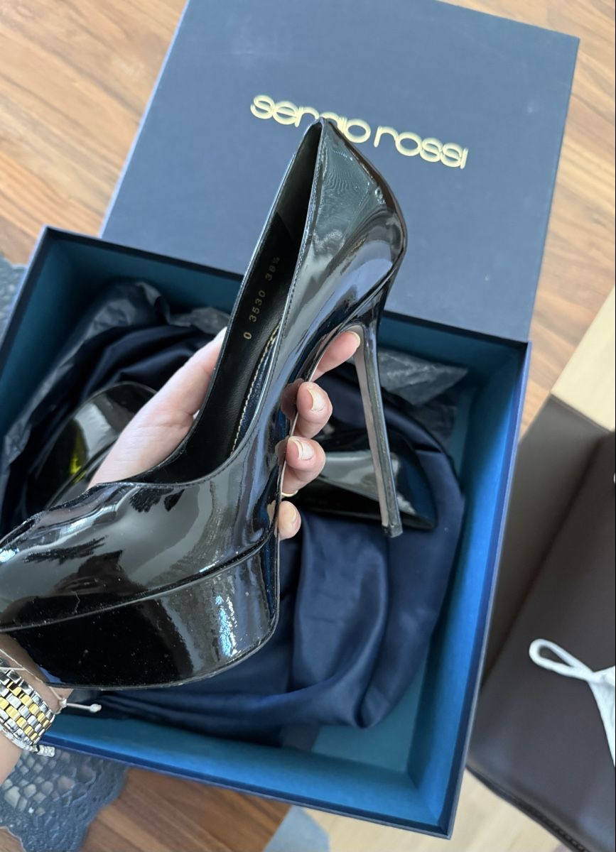 Sergio Rossi Scarpe da donna: Sergio Rossi peeptoe pumps schwarz – Usato da Lausen venduto da san_ddq5 3