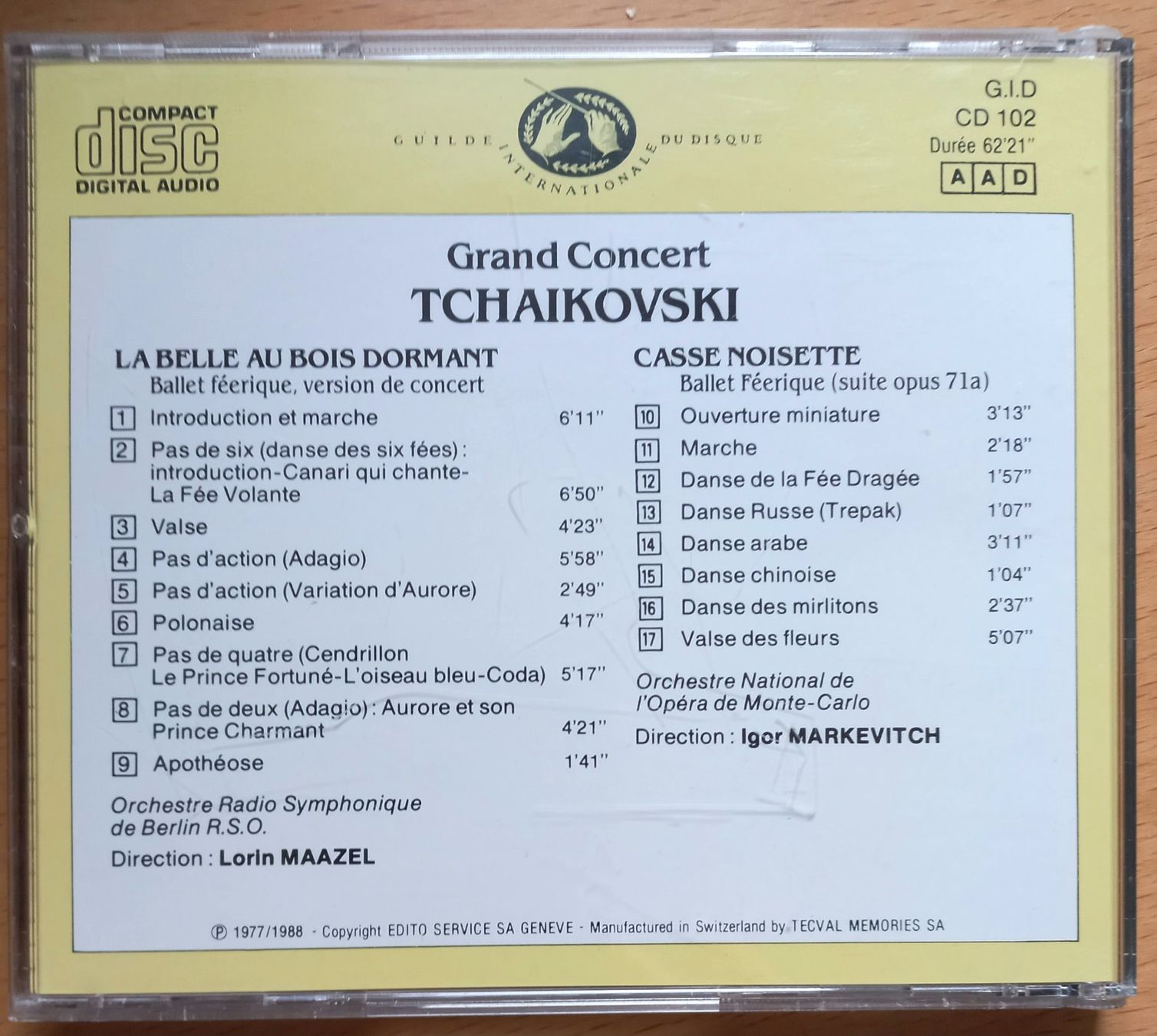: CD - Tschaikowsky - Ballette - Dornröschen, Nussknacker – Usato da Niederuzwil venduto da lubimaja 2