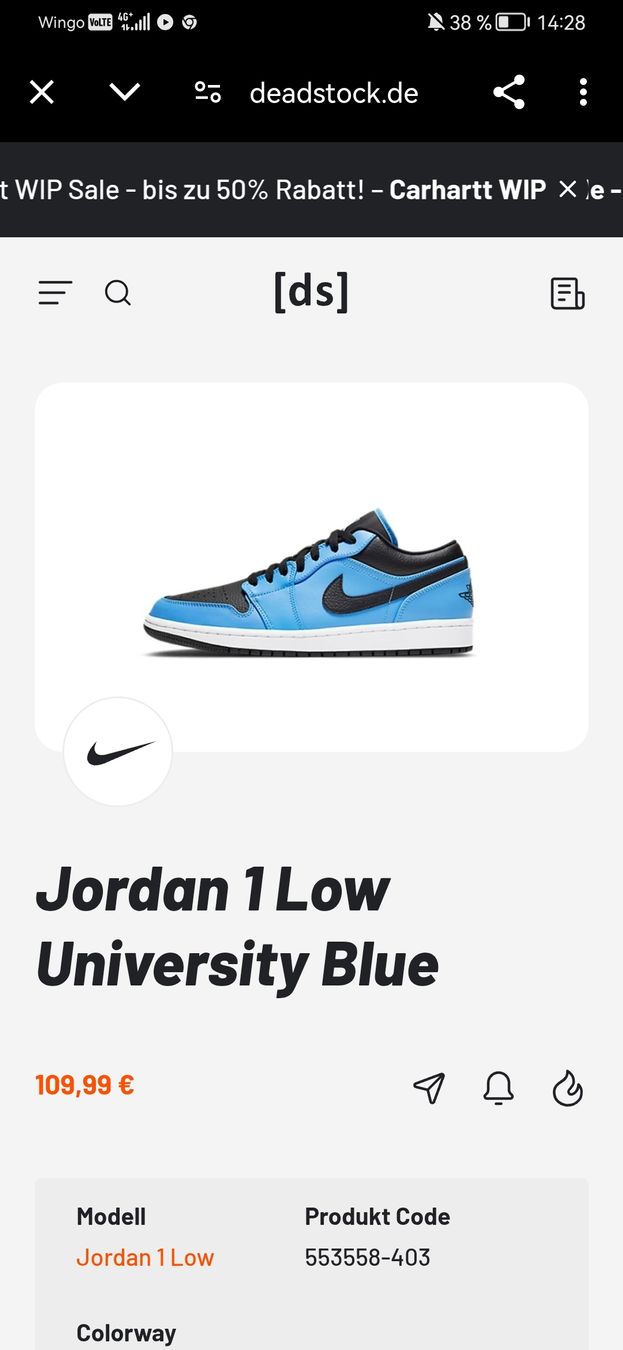 Jordan Herrenschuhe: Jordan University low blue 38.5 – Neu (gemäss Beschreibung) aus Bern von ged_ffx9 5