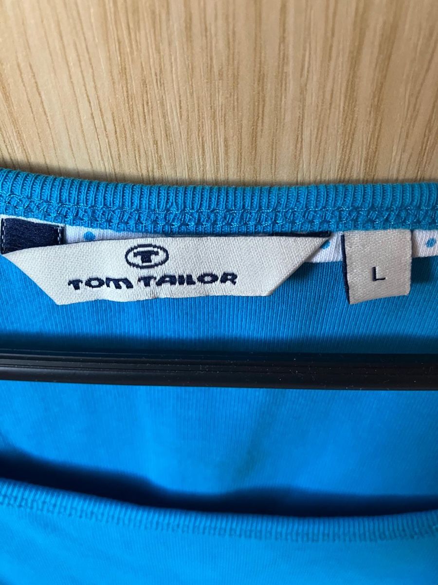 Tom Tailor Top: Tom Tailor Damen Top Grösse L, Blau, Baumwolle – Nuovo (secondo la descrizione) da Einsiedeln venduto da zue_82pm 1