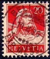 BELLINZONA 1926 TELLBRUSTBILD 20 RP VOLLSTEMPEL - U205
