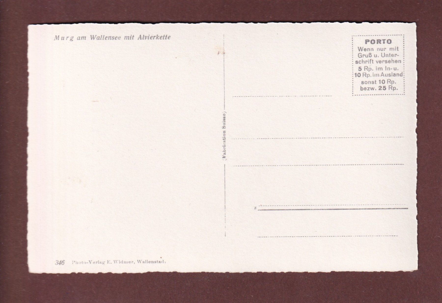 Cartoline postali: MURG am Walensee - Alvierkette – Usato da Pully venduto da nicecards-shop 1