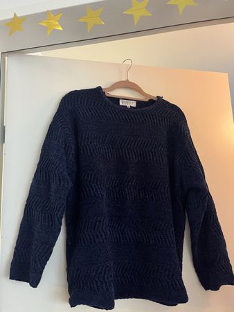 Kuscheliger vintage Winterpullover, Gr. XL, Dunkelblau