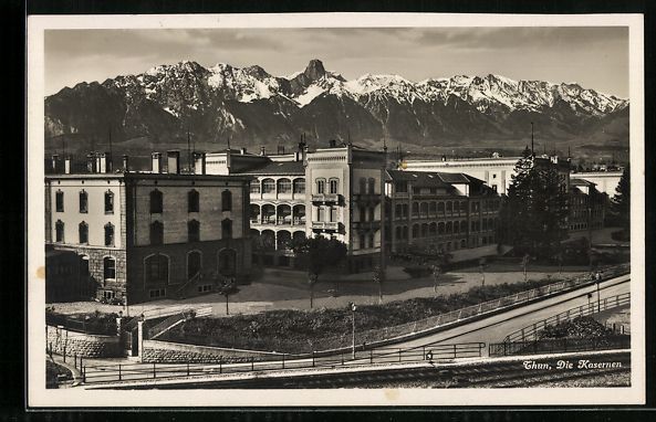 Cartoline postali: AK Thun, Die Kasernen, 1931 – Usato da Berlin venduto da bartko-reher