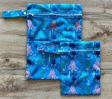 Set 2x Wetbag / Nasstasche / Beutel  Motiv Oktopus