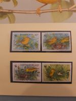 Timbres rares Barbados WWF - Paruline jaune, lot de 4!