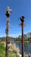 2 Indianer Figuren GartenStöcke  1.45 Meter