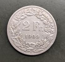 2 Fr. Münze Jahrgang 1909 Silber
