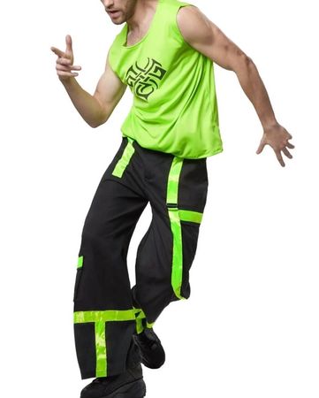 Racer Kostüm Neon Grünes Shirt mit Hose, Grösse XL