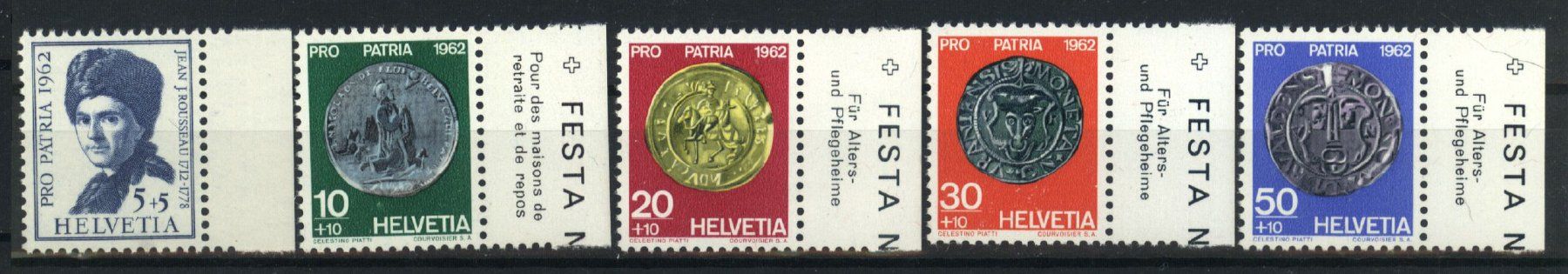 Alle Briefmarken: 1962, Pro Patria, mit Tabs ** – Gebraucht aus Willisau von Vollstempel