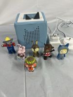 Toniebox Audiosystem hellblau mit sechs Tonie Figuren