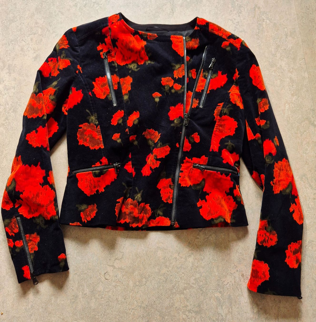 Sportmax Jacken: SPORTMAX CODE JACKE BLAZER BIKERJACKE 38 M BLÜTEN,  TOP – Neu (gemäss Beschreibung) aus Elsau von the-colorful-side 6