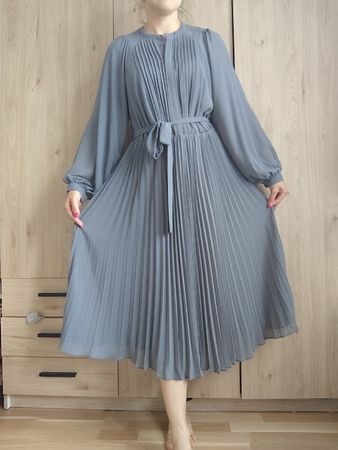 H&M Dress pleated grey size M 