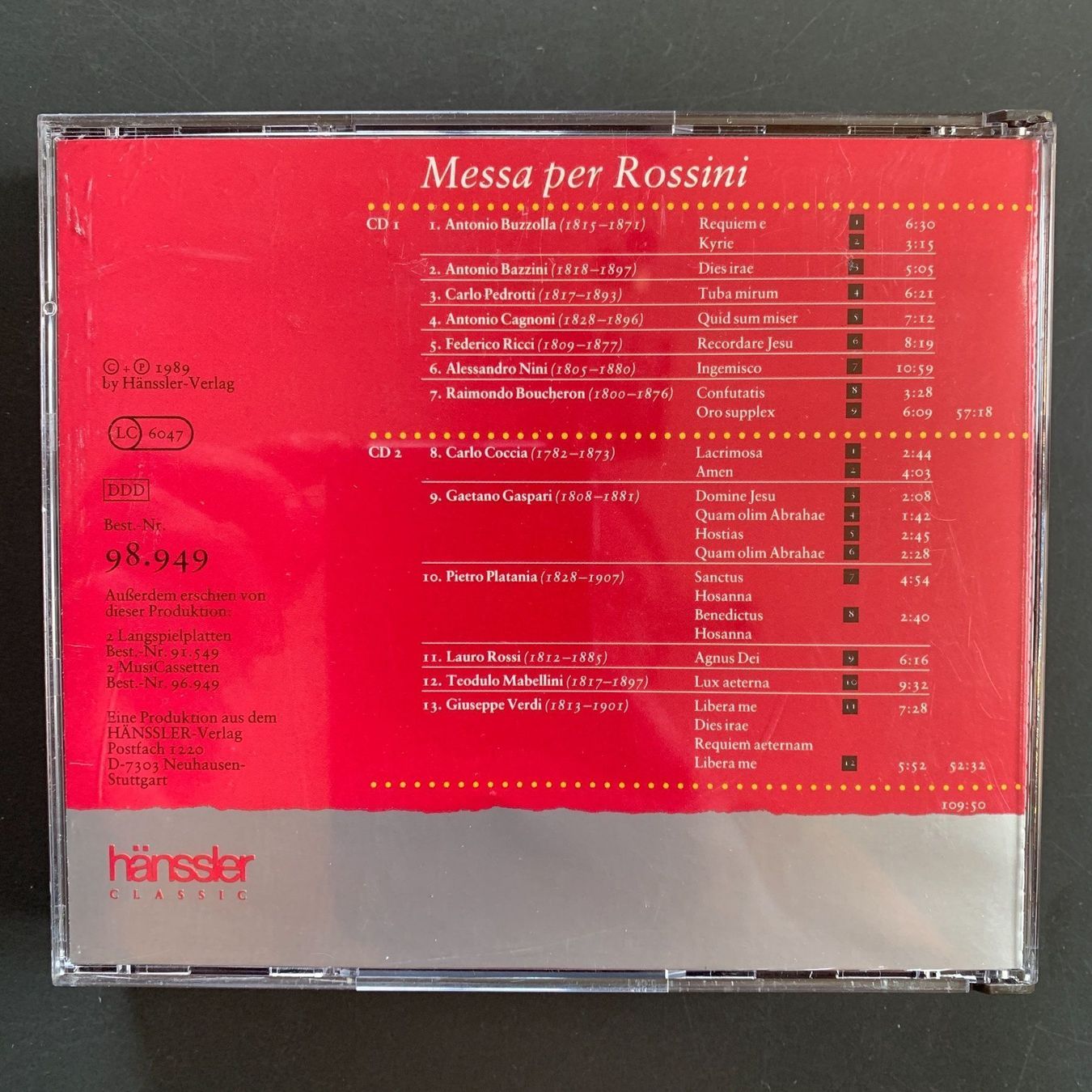 CD: Helmuth Rilling: Messa per Rossini – Usato da Stans venduto da Abukadnezar 1