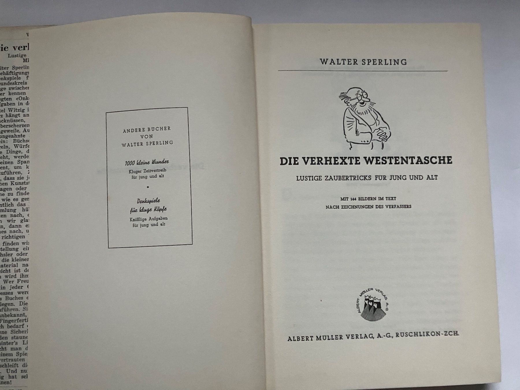 Libri: Walter Sperling Die verhexte Westentasche – Usato da ZUERICH venduto da Carolus1 1