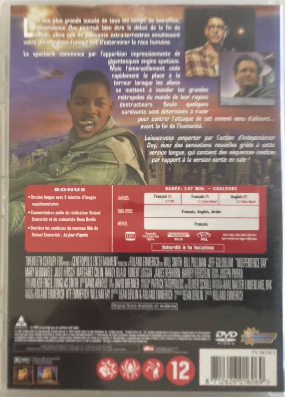 Tutti i DVDs: WILL SMITH - INDEPENDANCE DAY (VERSION LONGUE) – Usato da Poliez-Pittet venduto da Newtown-Records 1