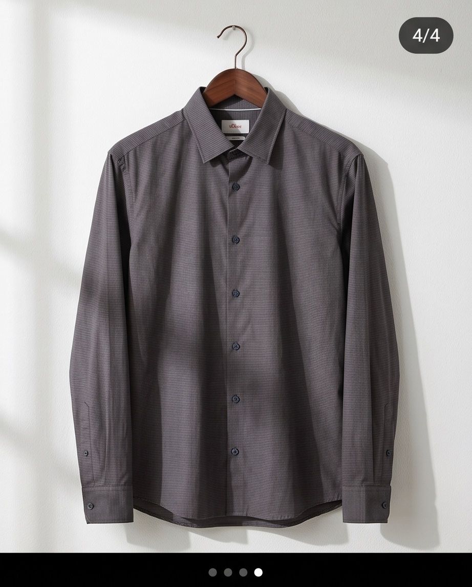 S.Oliver Camicie: Chemise S.Oliver grise - neuve - L – Nuovo e nell'imballaggio originale da Vuisternens-Romont venduto da gol_xp6p
