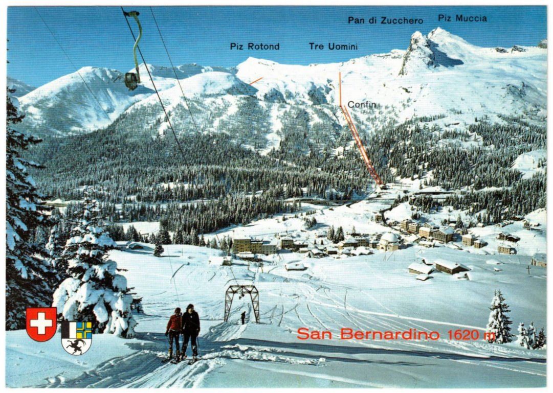 Cartoline postali: San Bernardino - Skilift – Usato da Binningen venduto da Mountainrider