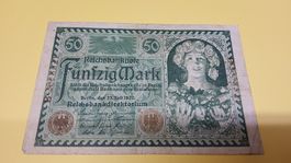 Historische 50 Mark Reichsbanknote, Berlin 23. Juli 1920.