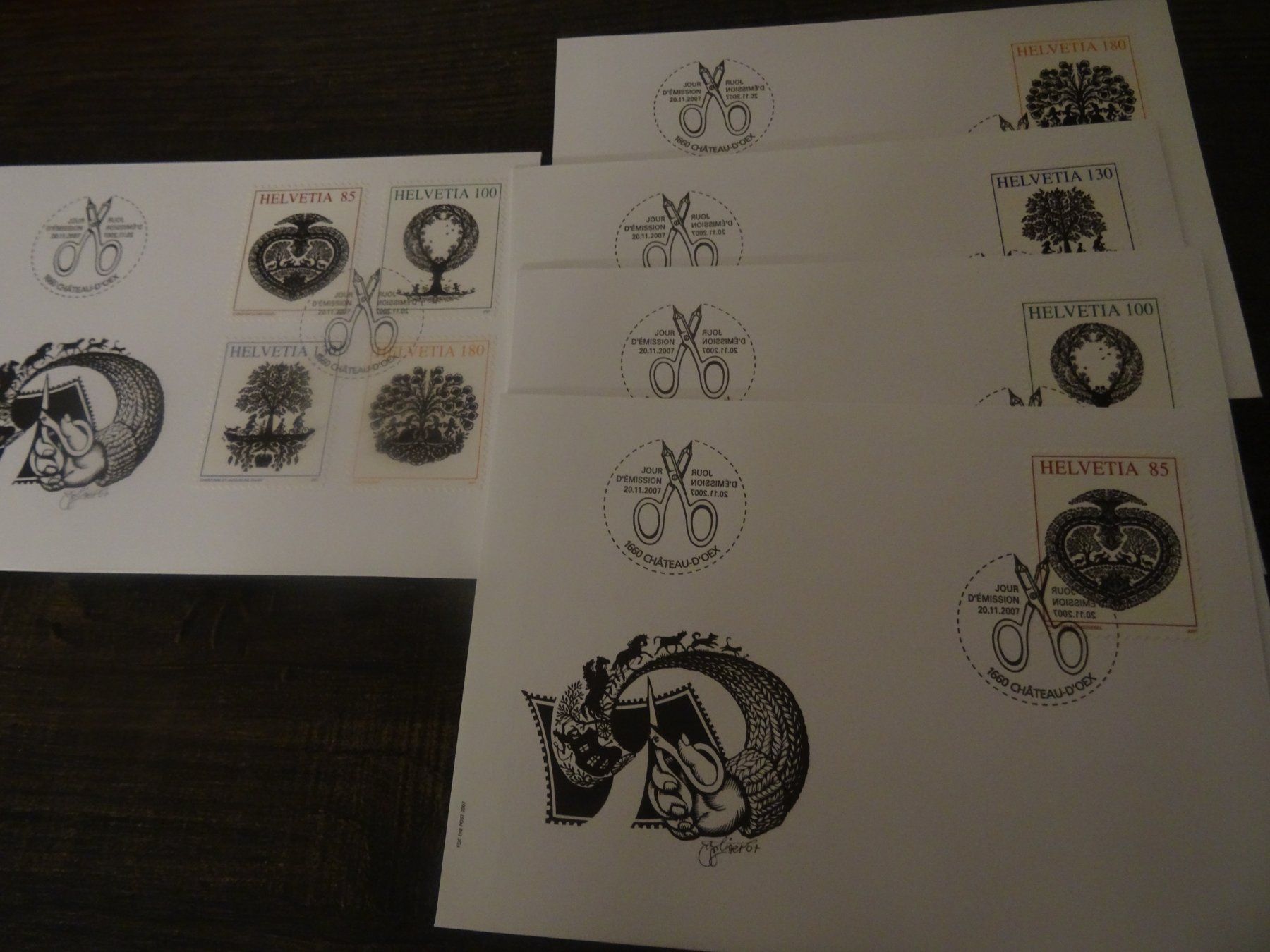 Tous les timbres: FDC 2007 Scherenschnitt Satz + Einzeln – D'occasion à Olten par pechsisa1