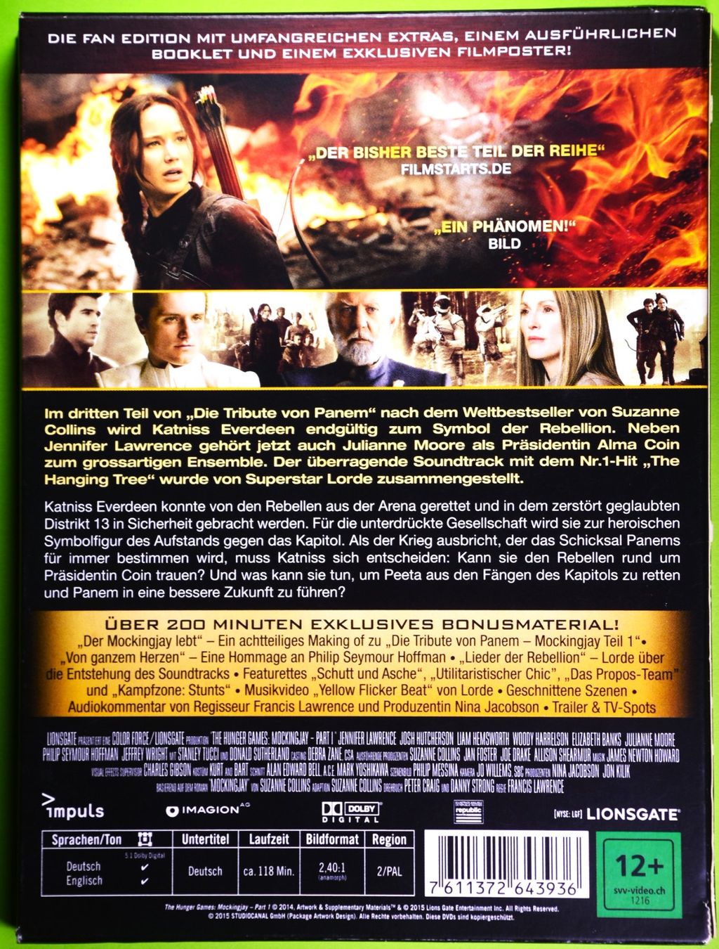 Tous les DVDs: DIE TRIBUTE VON PANEM - MOCKINGJAY, TEIL 1-DISC FAN EDITION – Neuf (Voir description) à Luzern par piro12 1