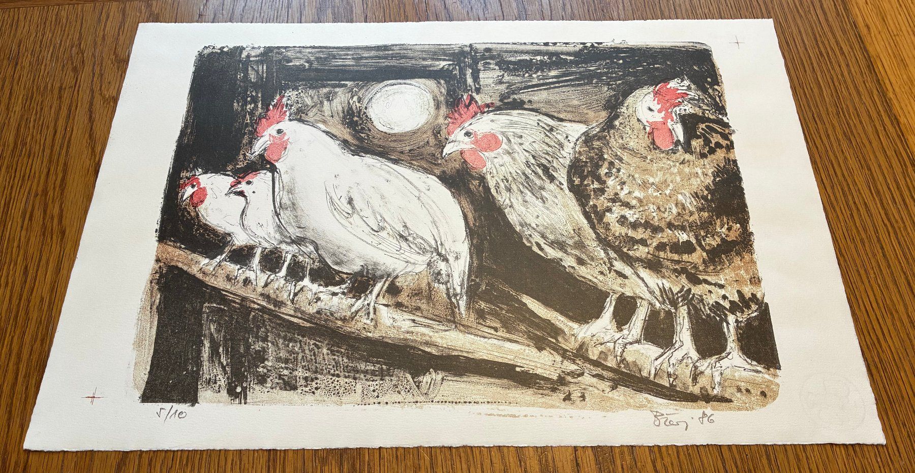 Grafiken & Lithographien: BIERI - Hühner- Lithographie – Gebraucht aus Meinisberg von duveen 2