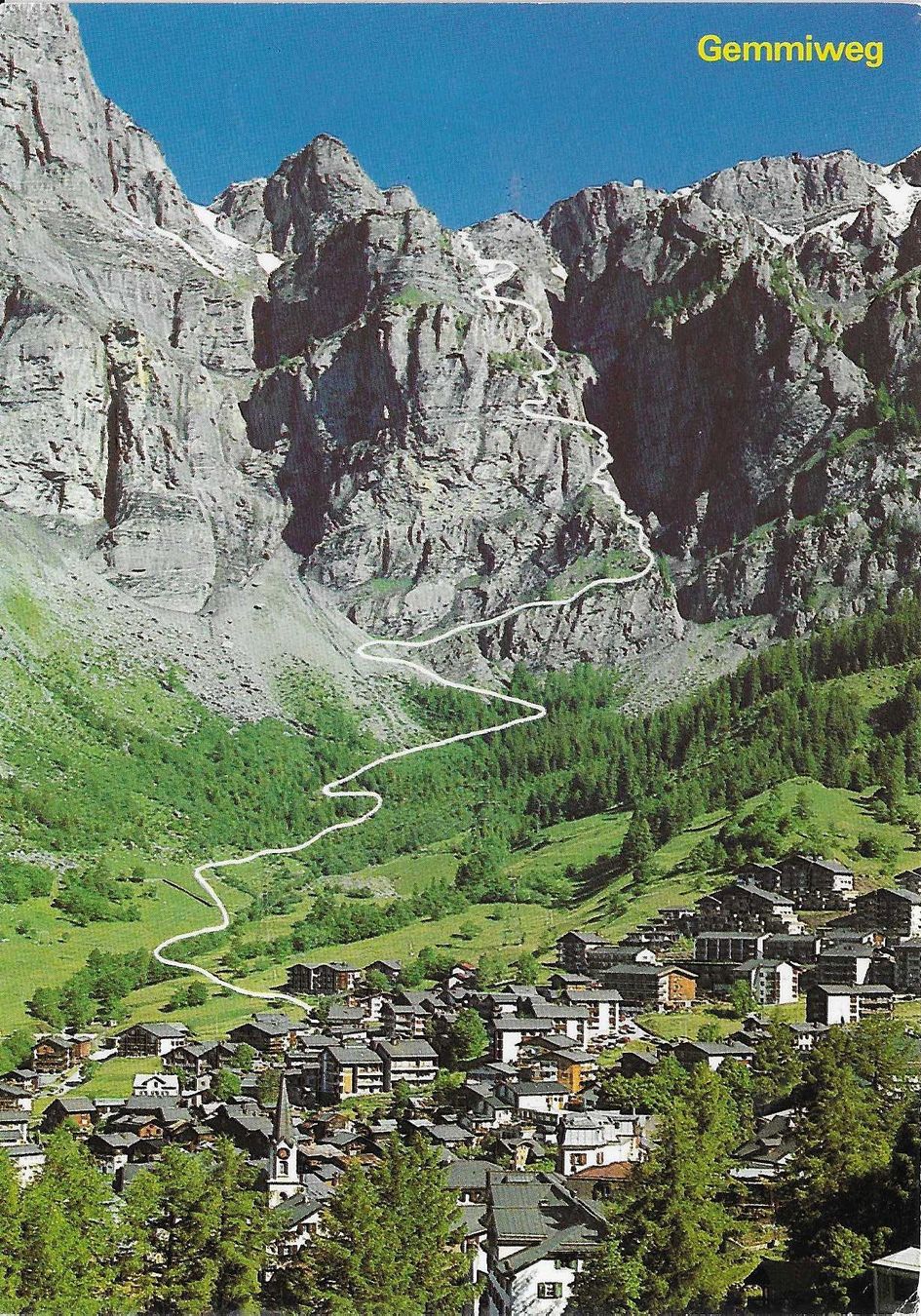 Cartoline postali: Leukerbad mit Gemmiweg VS – Usato da Rothrist venduto da Stranglehold