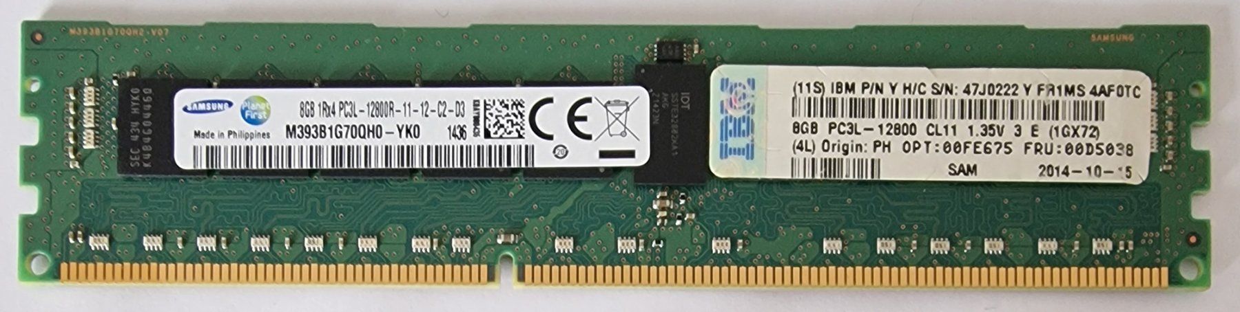 Memory / RAM: IBM 8GB RAM FRU00D5038 – Gebraucht aus Möriken AG von Flamingo73