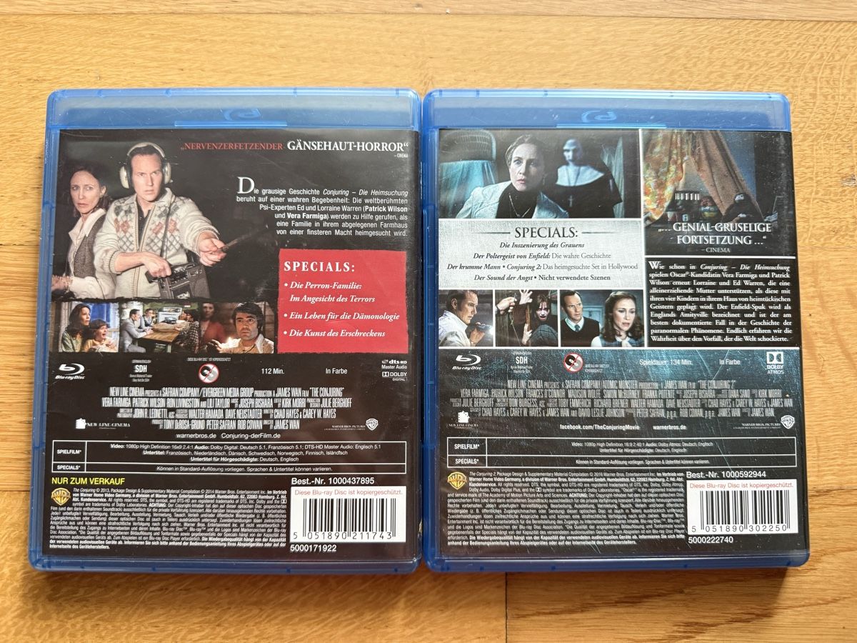 Tous les DVDs: Conjuring 1 + 2 Blu-ray Set Horror James Wan – D'occasion à Kölliken par nerdorado 1