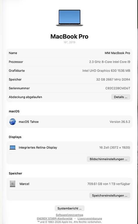 Apple Notebook: Macbook Pro 16' I9 32Gb RAM 1Tb HD – Usato da Koppigen venduto da Mitschka 3