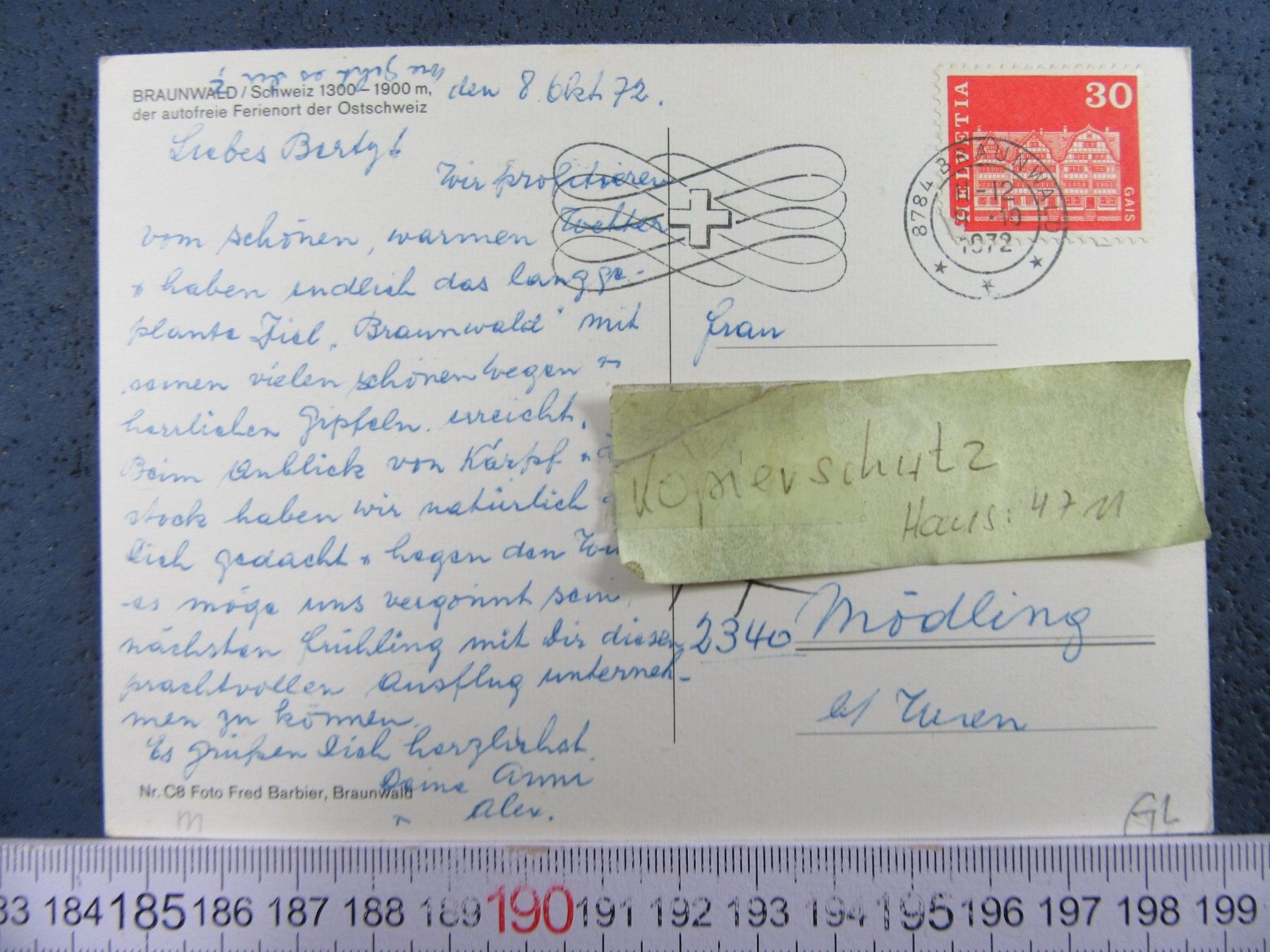 Cartoline postali: BRAUNWALD GL AK 1972 – Usato da Ettingen venduto da Hausi4711 1