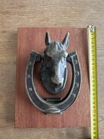 Türklopfer Hufeisen Pferdekopfs Skulptur Bronze Optik