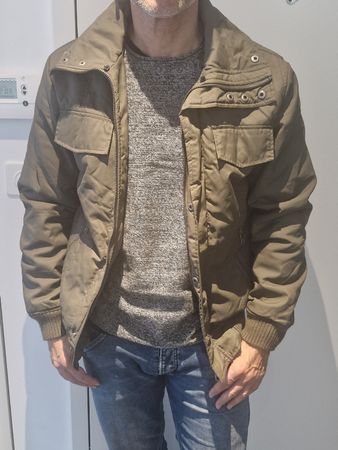 Theo Winterjacke, Herren Jacke, Oliv, Grösse S - Top!