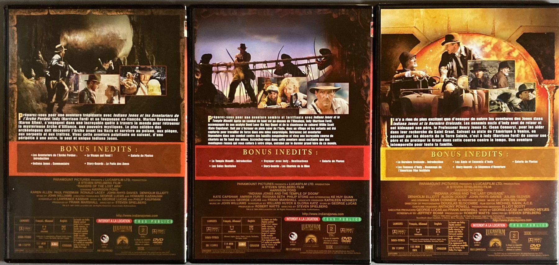 Tutti i DVDs: INDIANA JONES (LA TRILOGIE) – Usato da Poliez-Pittet venduto da Newtown-Records 4
