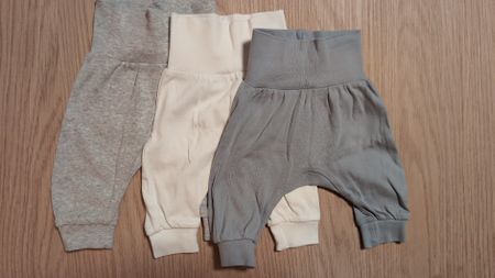 Baby Pumphose 56 grau weiss hellblau