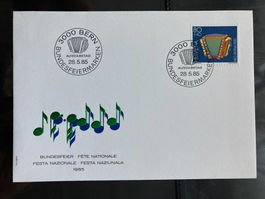 Schweiz 1985 Ersttagsbrief Pro Patria 80 Schwyzerörgeli