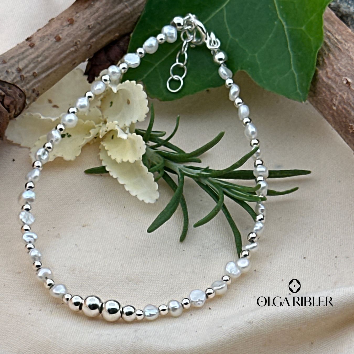 Olga Ribler Bracciali & Braccialetti: Armkette mit Süsswasserperlen – Nuovo (secondo la descrizione) da Luzern venduto da MonikaS03