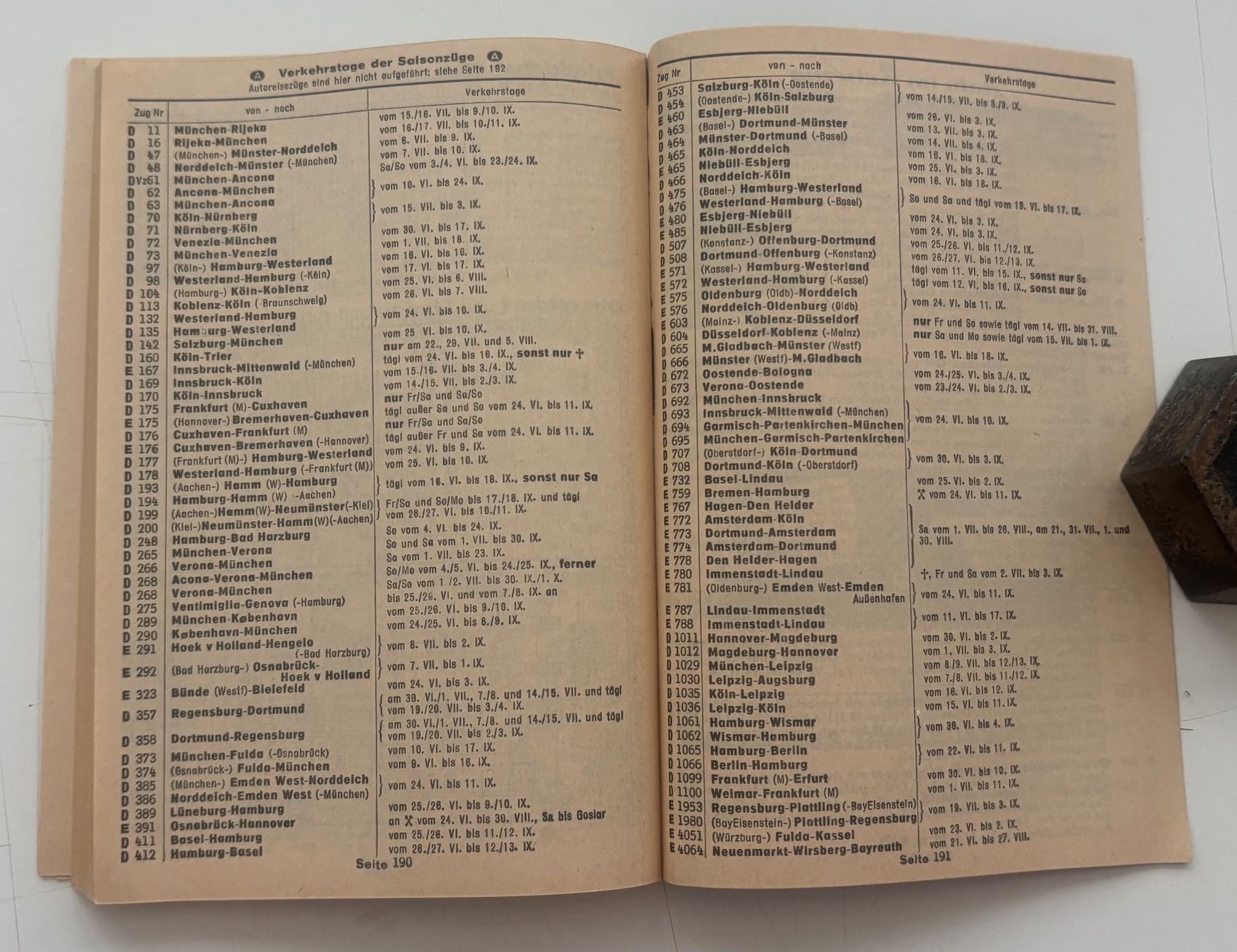 Bücher: DB Deutsche Bahn - Reisefernfahrplan Sommer 1961 – Gebraucht aus Neuchâtel von gefdeneuch 6