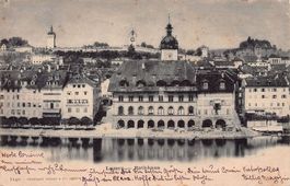 Luzern, Rathaus, Gasthäuser und Restaurants, gelaufen 1900