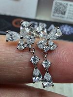 Boucles d'oreille argent avec moissanites de 0,063  ct